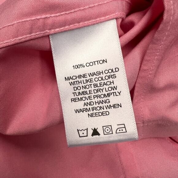 Foxcroft Top Womens 14 Pink Cotton Button Down Preppy Business Casual - Picture 6 of 9